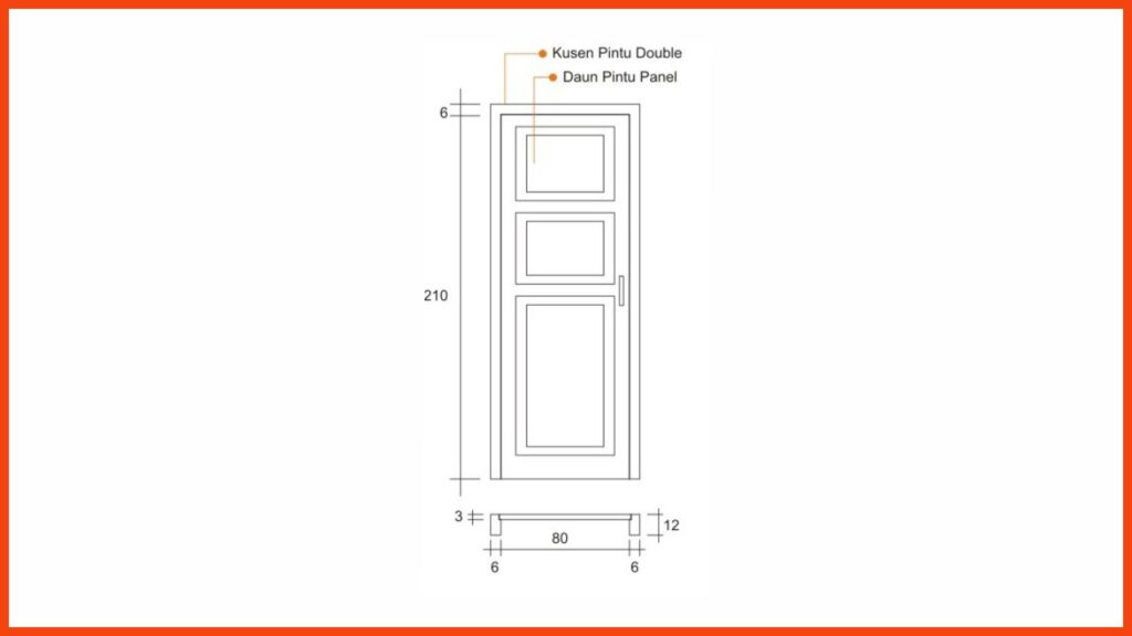 saiz pintu utama 1 daun