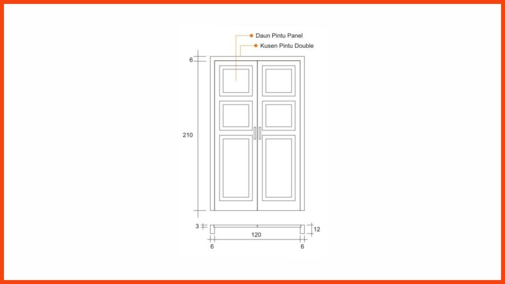 saiz pintu utama 2 daun