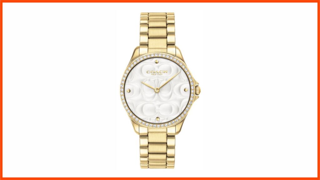 jam coach perempuan modern sport gold womens watch