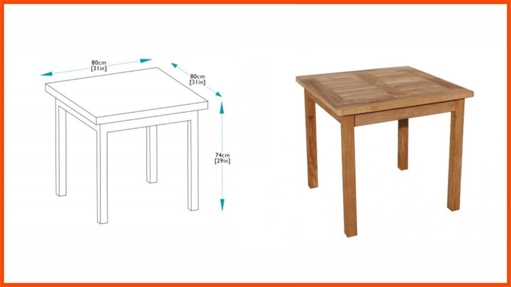 meja persegi minimalist 4 kerusi