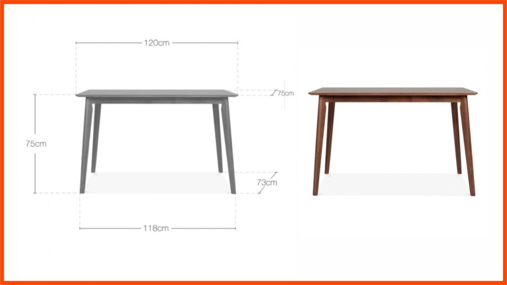 saiz meja makan minimalist 4 kerusi