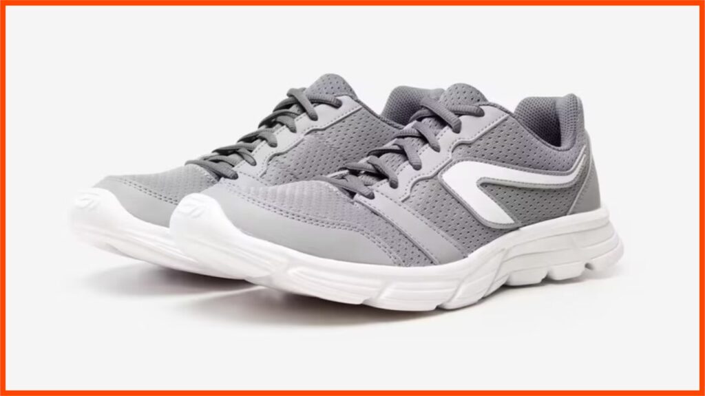 kasut sukan lelaki decathlon running shoes men (high cushioning) grey - kalenji