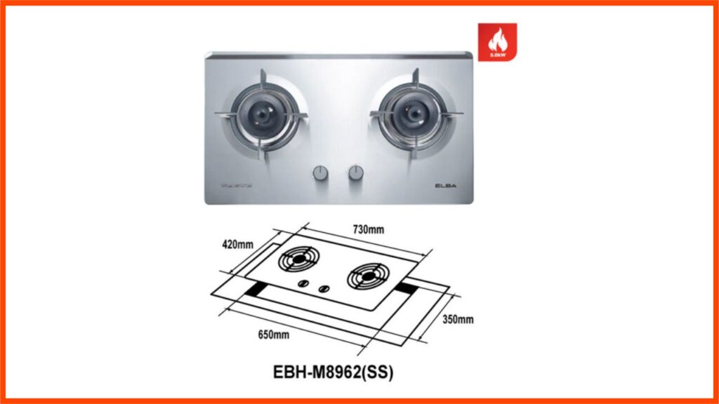 dapur gas stainless steel terbaik elba ebh-m8962-ss