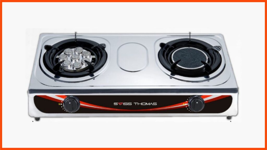 dapur gas stainless steel terbaik swissthomas dual gas stove