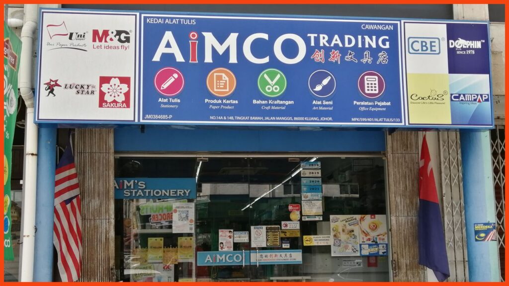 kedai alat tulis kluang aimco trading